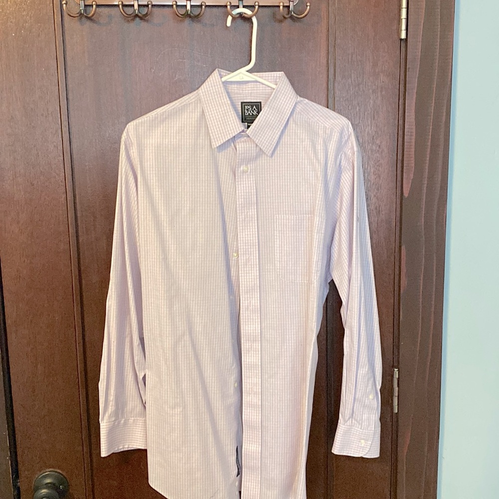 JoS. A. Bank Pink Grid Dress Shirt